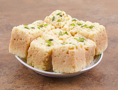 Khopra pak is made with coconut